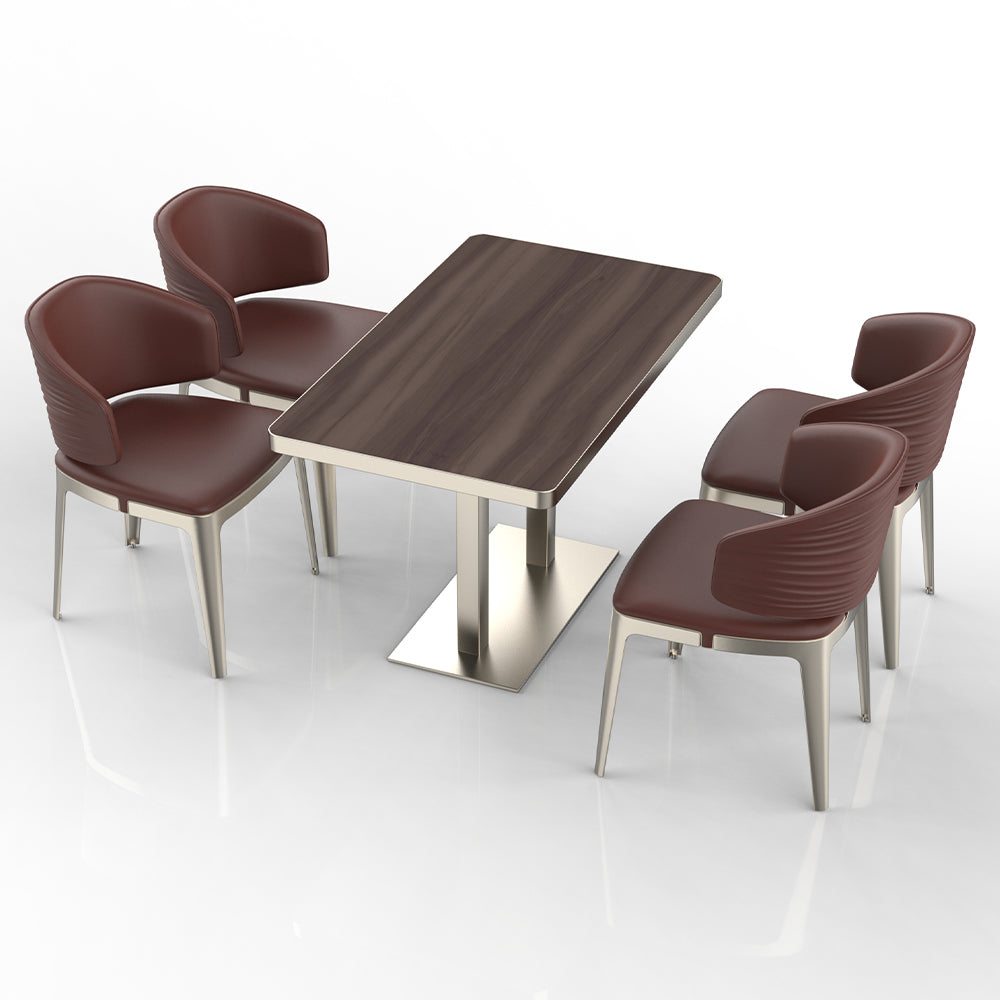 HUALIN Restaurant luxury sintered stone dining table with comfortable chairs, customizable material, color and size