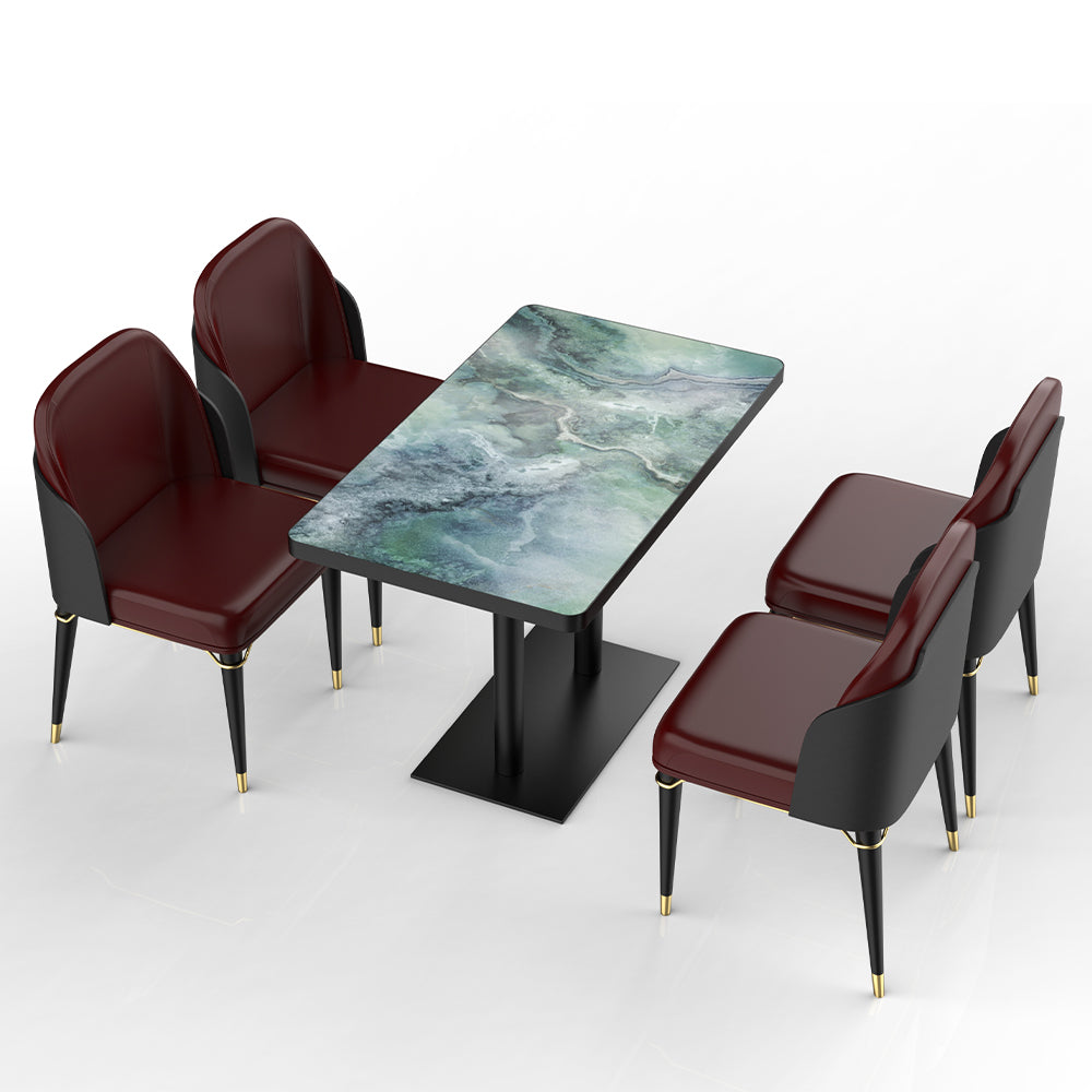 HUALIN Restaurant luxury sintered stone dining table with comfortable chairs, customizable material, color and size