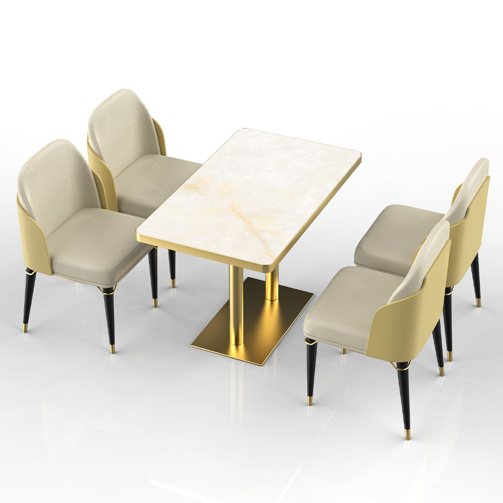 HUALIN Restaurant luxury sintered stone dining table with comfortable chairs, customizable material, color and size