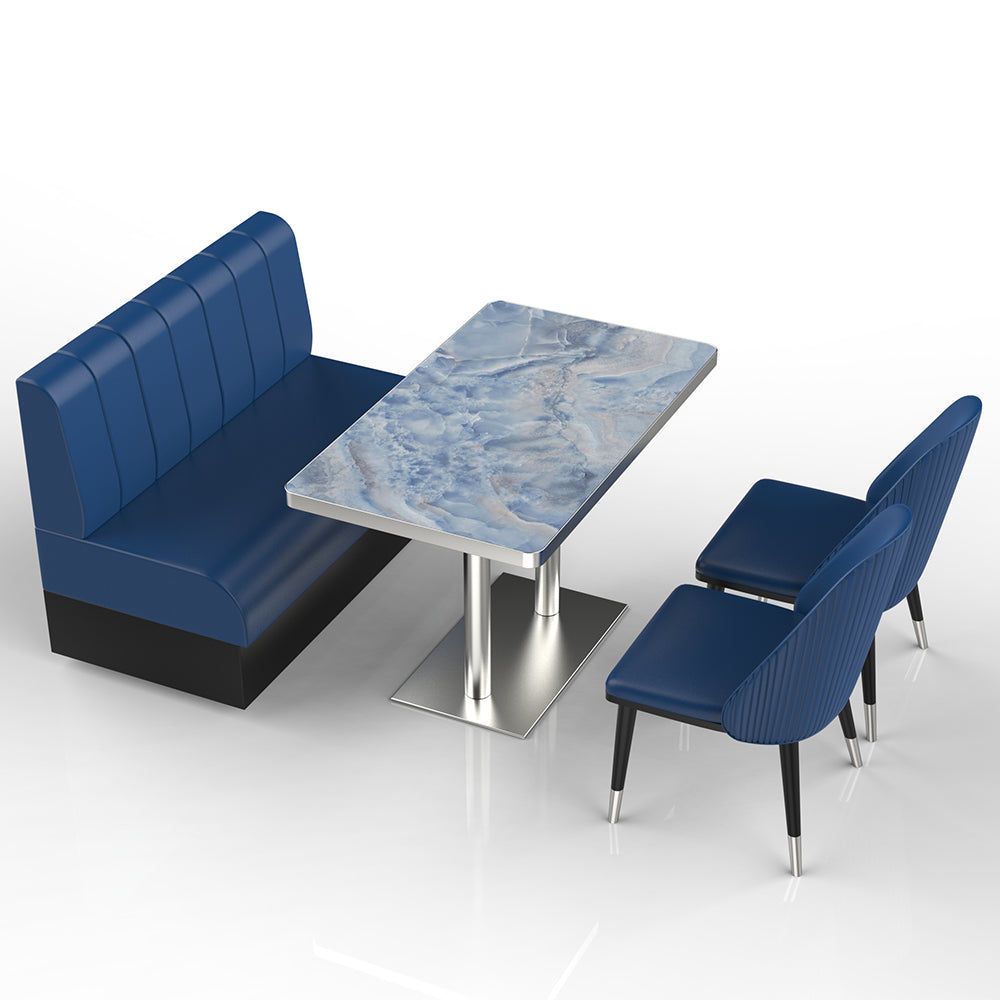 HUALIN Restaurant luxury sintered stone marble dining table chairs comfortable booths, material size color batch customization