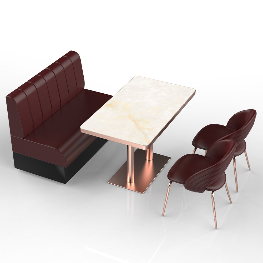 HUALIN Restaurant Luxury Sintered Stone Ceramic Dining Table And Chair Comfortable Booth