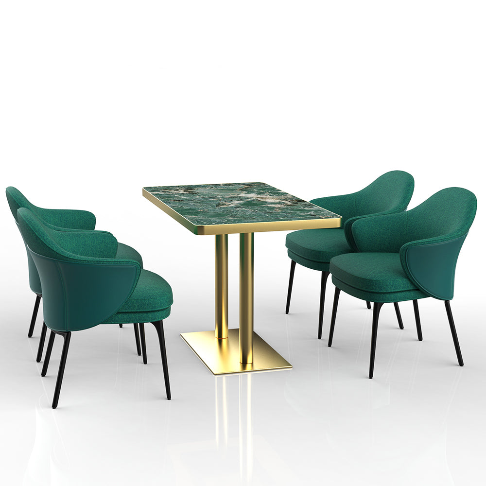 HUALIN Restaurant luxury sintered stone dining table with comfortable chairs, customizable material, color and size