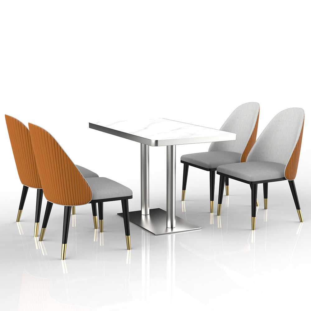 HUALIN Restaurant luxury sintered stone marble dining table chairs comfortable booths, material size color batch customization