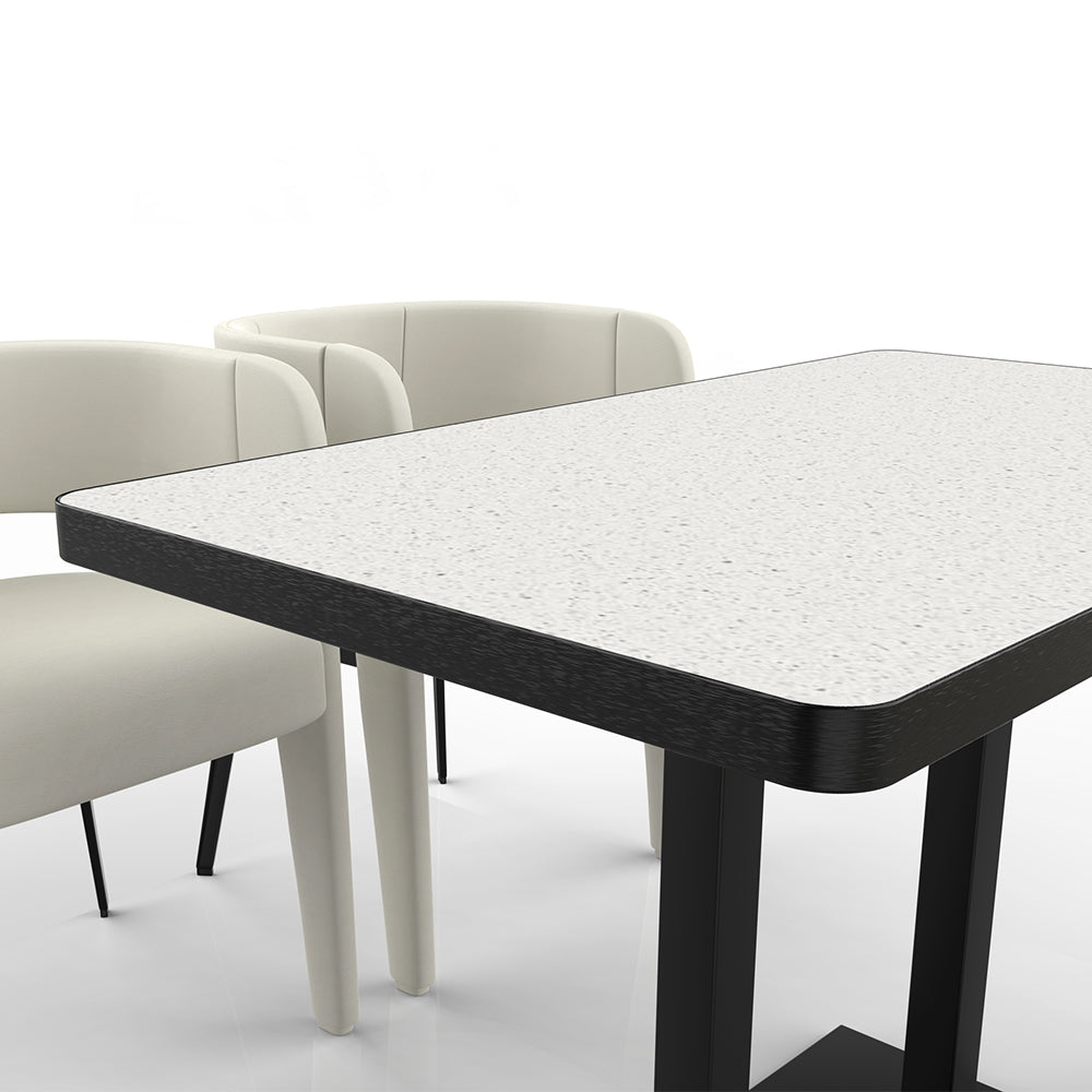 HUALIN Restaurant luxury sintered stone dining table with comfortable chairs, customizable material, color and size