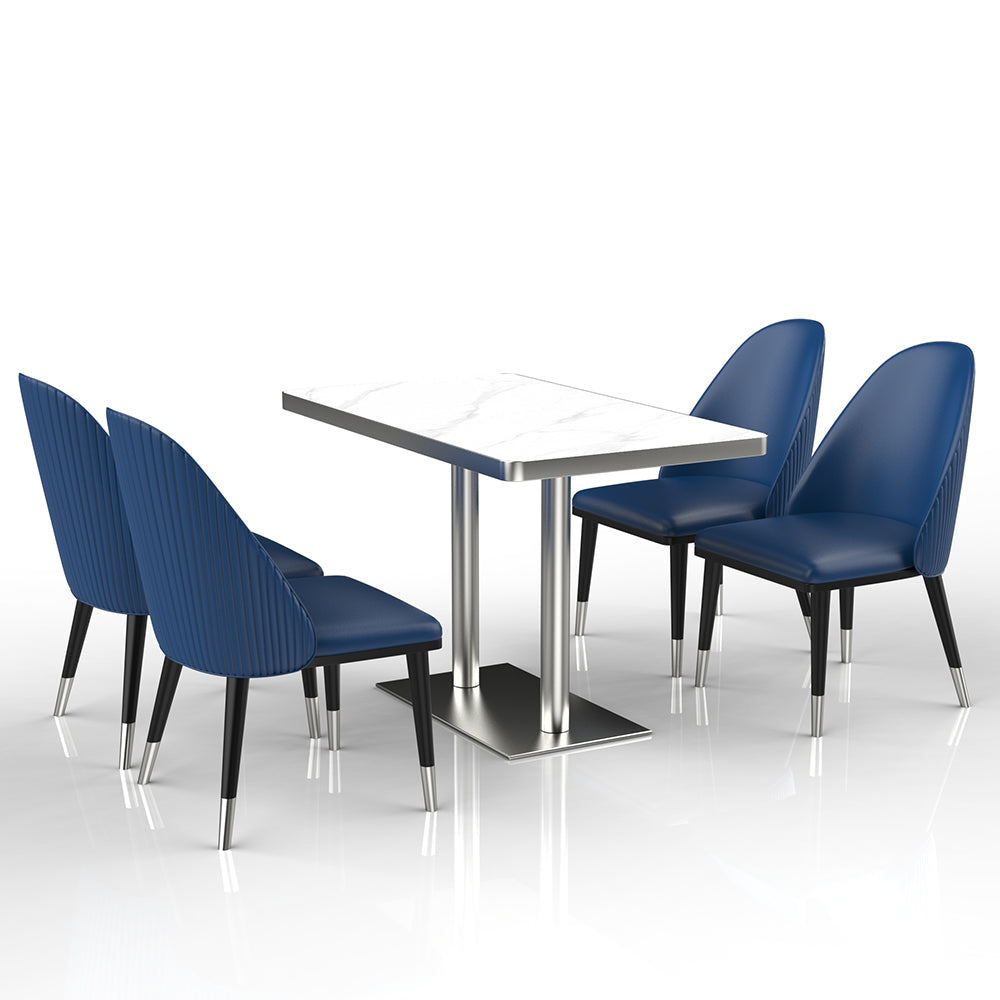 HUALIN Restaurant luxury sintered stone marble dining table chairs comfortable booths, material size color batch customization