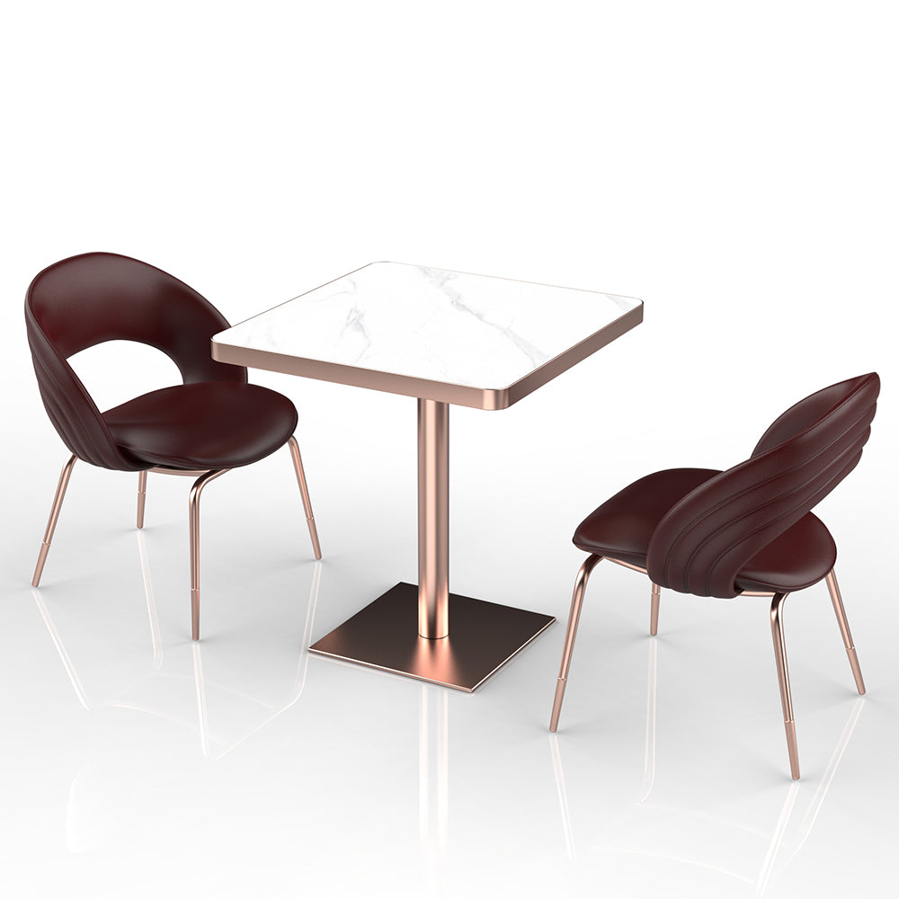 HUALIN Restaurant Luxury Sintered Stone Ceramic Dining Table And Chair Comfortable Booth