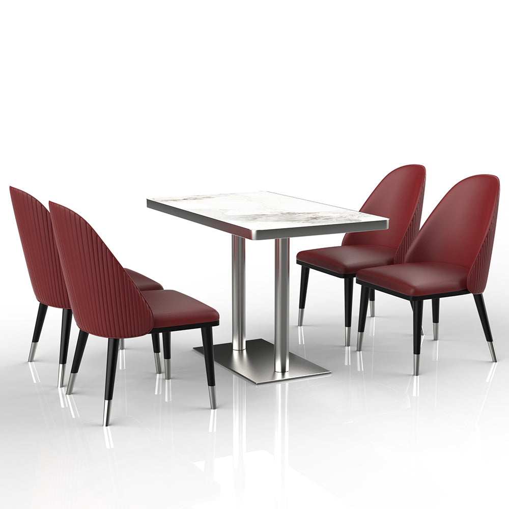 HUALIN Restaurant luxury sintered stone marble dining table chairs comfortable booths, material size color batch customization