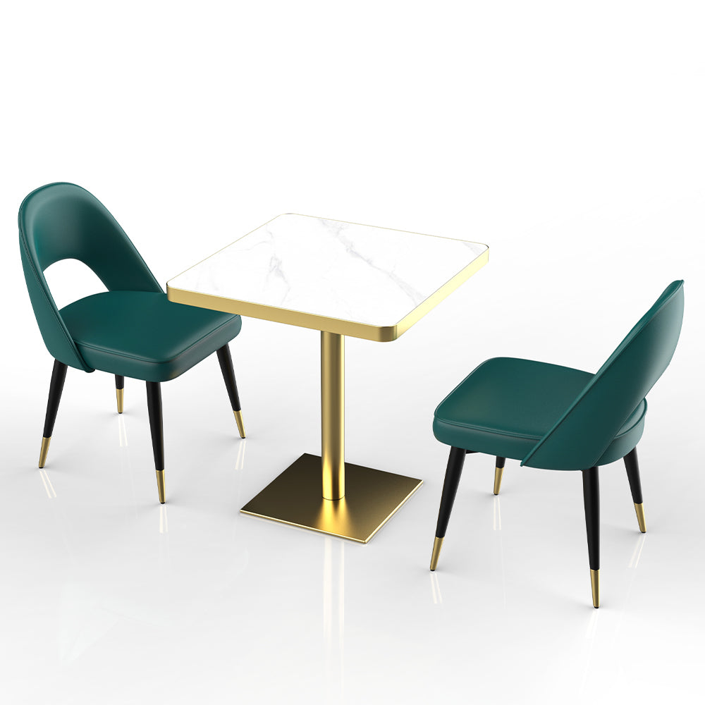 HUALIN Restaurant luxury sintered stone marble dining table chairs comfortable booths, material size color batch customization