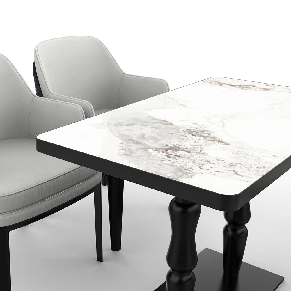 HUALIN Restaurant luxury sintered stone dining table with comfortable chairs, customizable material, color and size