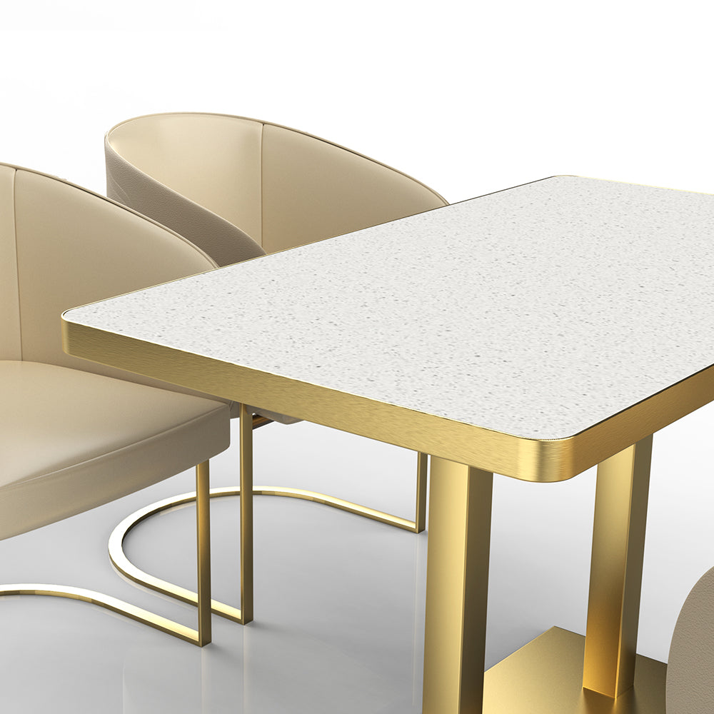 HUALIN Restaurant luxury sintered stone dining table with comfortable chairs, customizable material, color and size