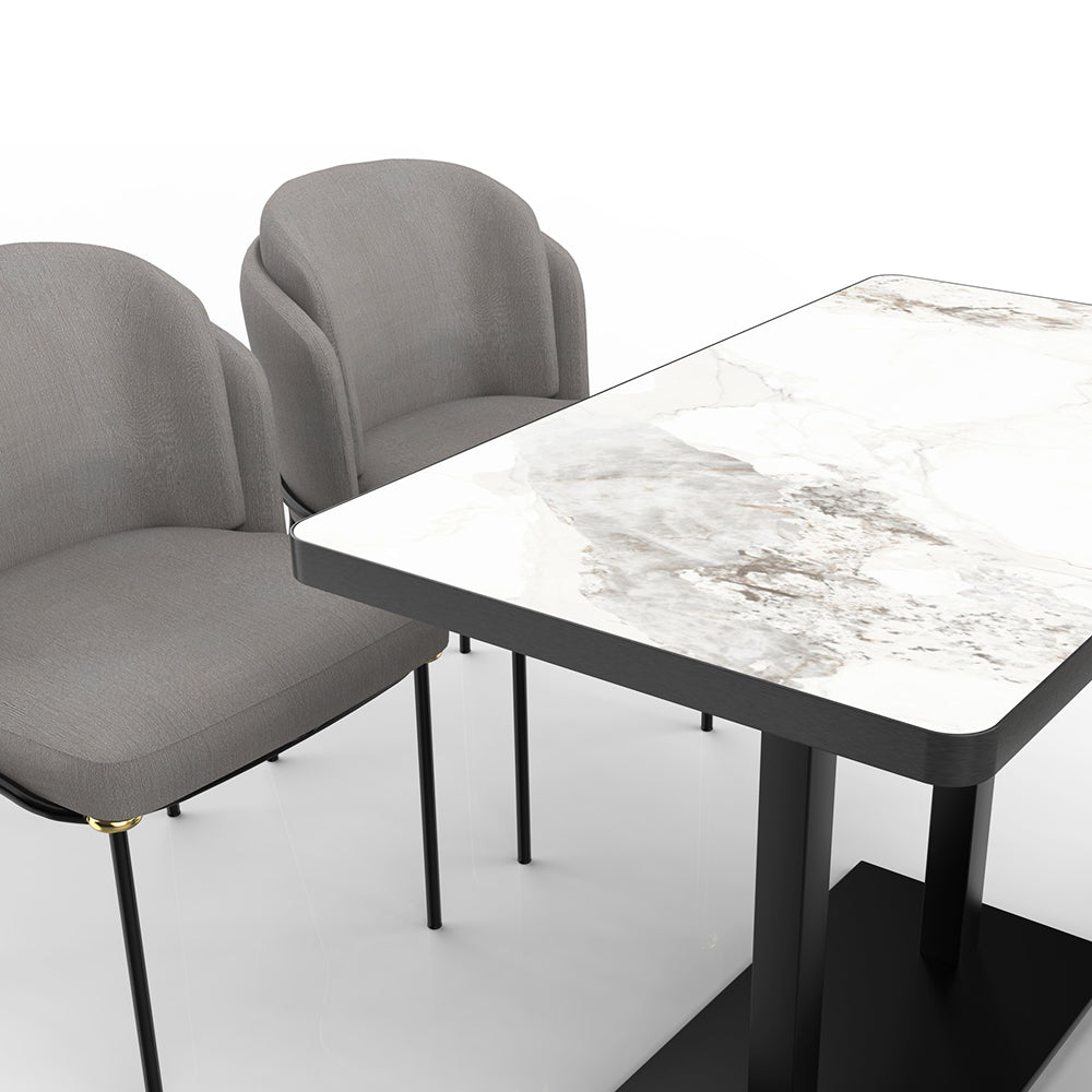 HUALIN Restaurant luxury sintered stone ceramic dining table with comfortable chair