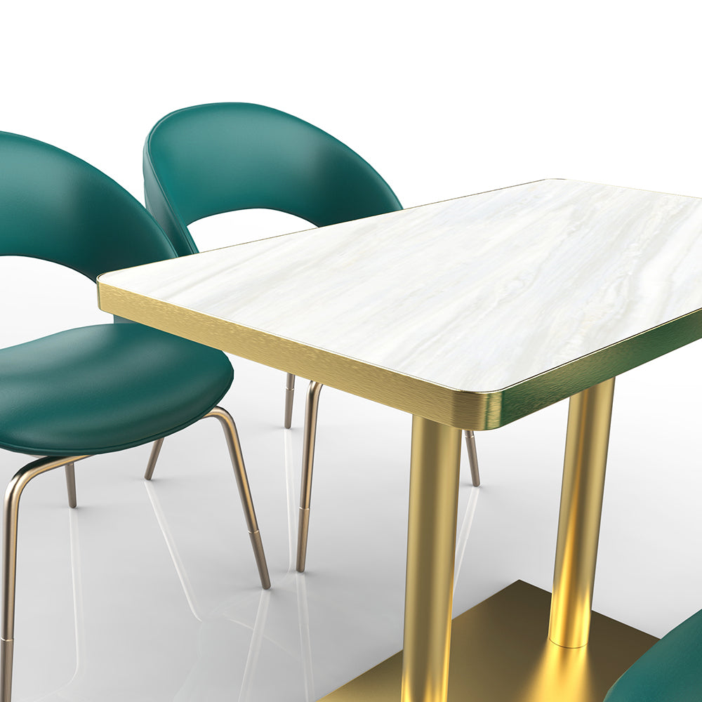 HUALIN Restaurant luxury sintered stone dining table with comfortable chairs, customizable material, color and size