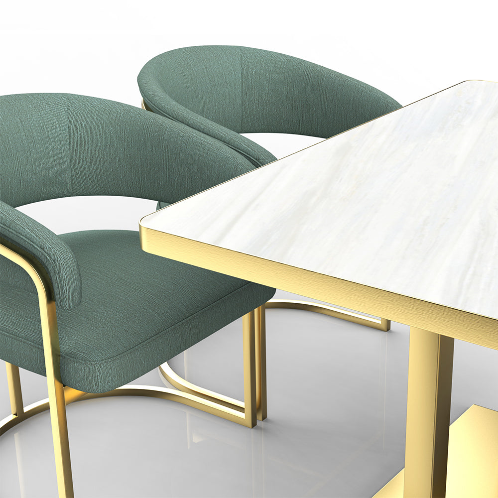 HUALIN Restaurant luxury sintered stone ceramic dining table with comfortable chair