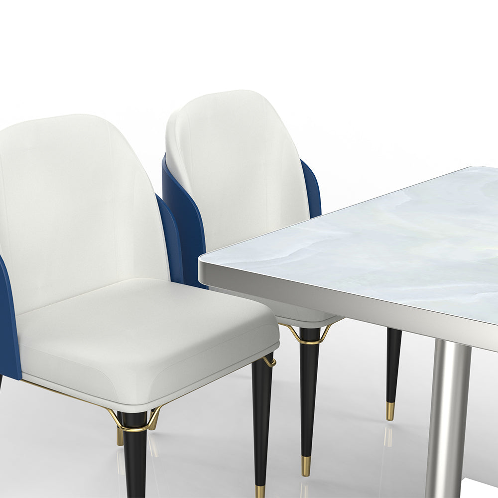HUALIN Restaurant luxury sintered stone dining table with comfortable chairs, customizable material, color and size