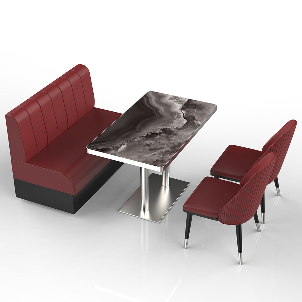 HUALIN Restaurant luxury sintered stone marble dining table chairs comfortable booths, material size color batch customization