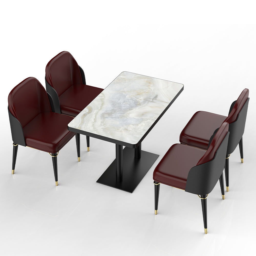 HUALIN Restaurant luxury sintered stone dining table with comfortable chairs, customizable material, color and size