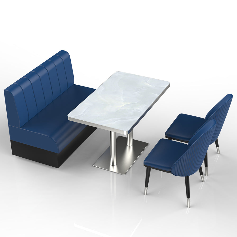 HUALIN Restaurant luxury sintered stone marble dining table chairs comfortable booths, material size color batch customization