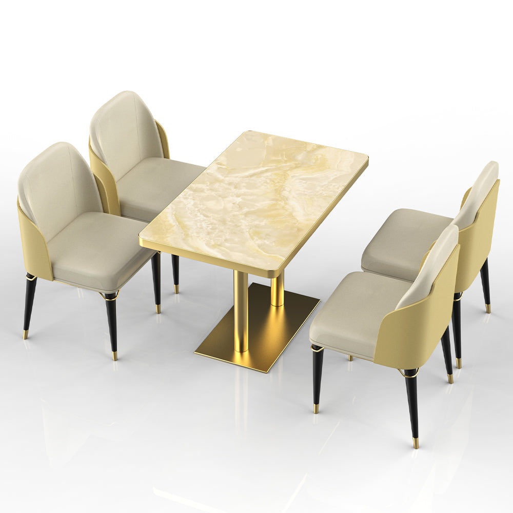 HUALIN Restaurant luxury sintered stone dining table with comfortable chairs, customizable material, color and size