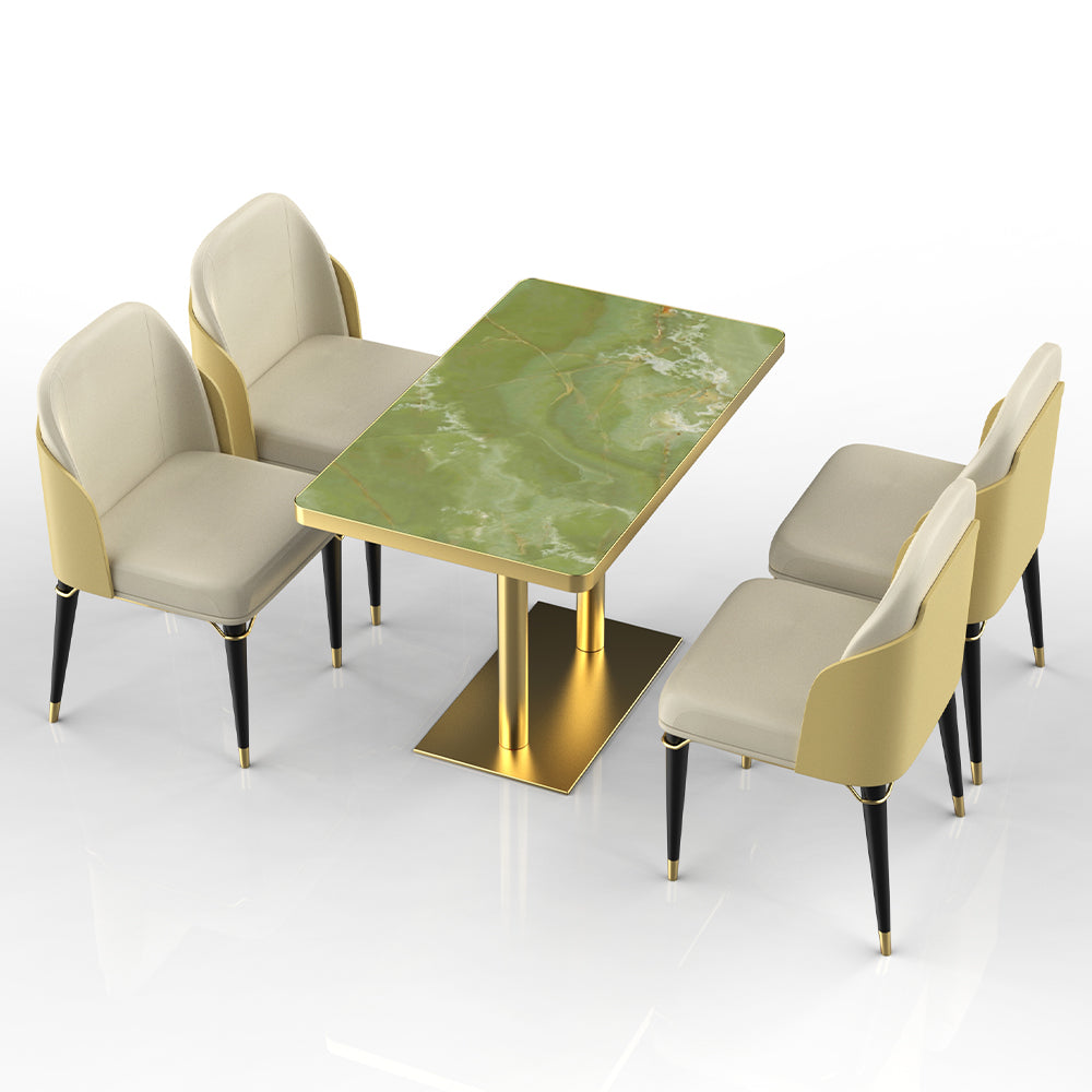 HUALIN Restaurant luxury sintered stone dining table with comfortable chairs, customizable material, color and size