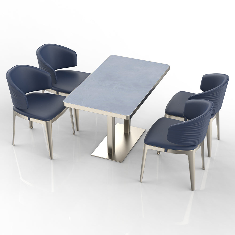 HUALIN Restaurant luxury sintered stone dining table with comfortable chairs, customizable material, color and size