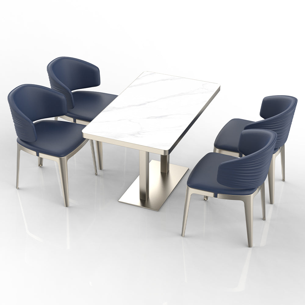 HUALIN Restaurant luxury sintered stone dining table with comfortable chairs, customizable material, color and size