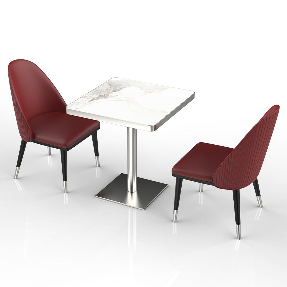 HUALIN Restaurant luxury sintered stone marble dining table chairs comfortable booths, material size color batch customization