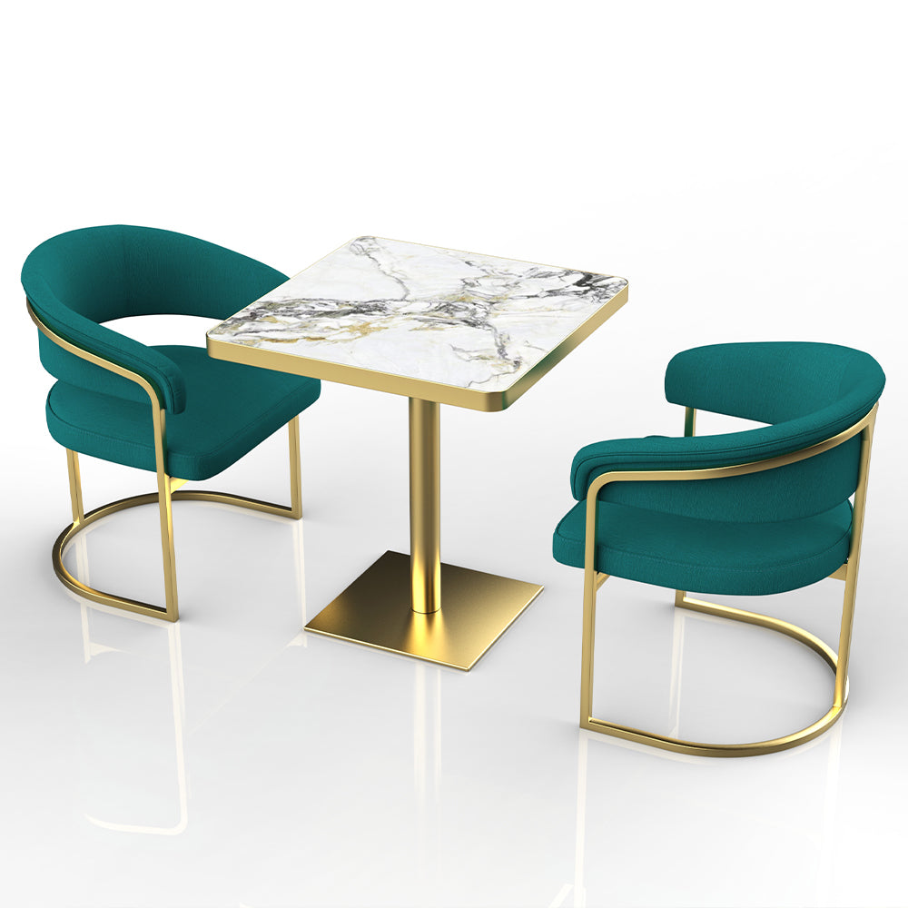 HUALIN Restaurant luxury sintered stone dining table with comfortable chairs, customizable material, color and size