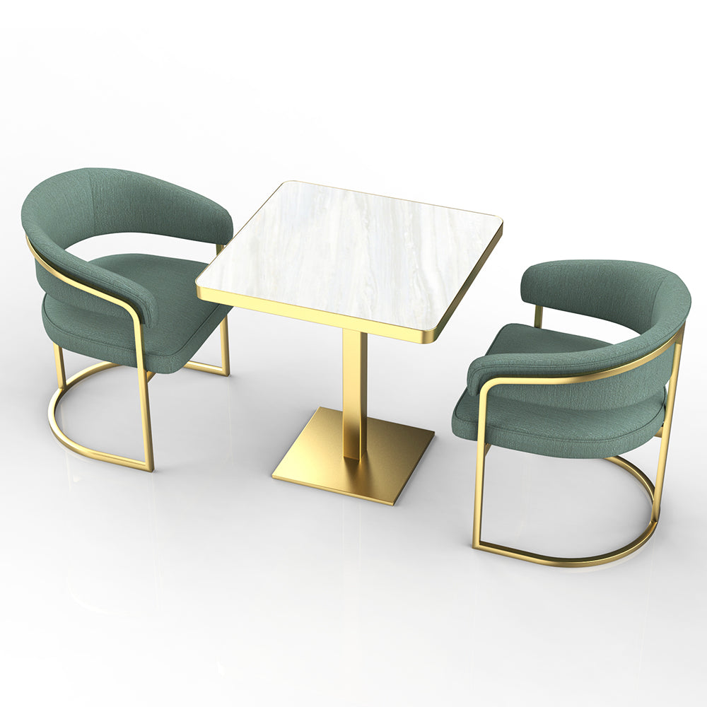 HUALIN Restaurant luxury sintered stone ceramic dining table with comfortable chair