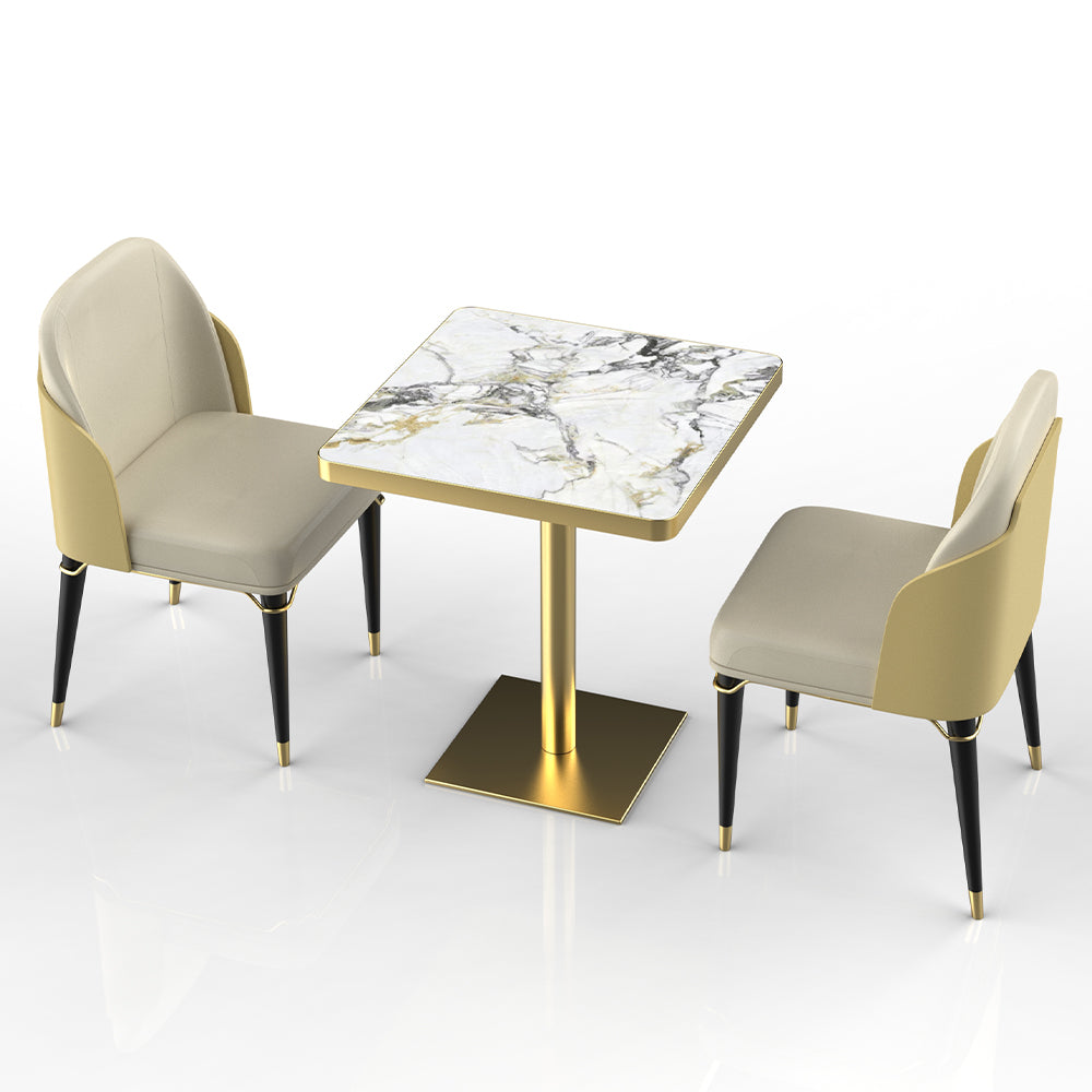 HUALIN Restaurant luxury sintered stone dining table with comfortable chairs, customizable material, color and size