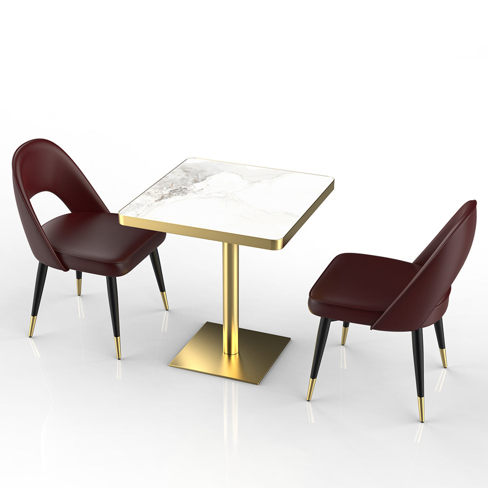 HUALIN Restaurant luxury sintered stone marble dining table chairs comfortable booths, material size color batch customization