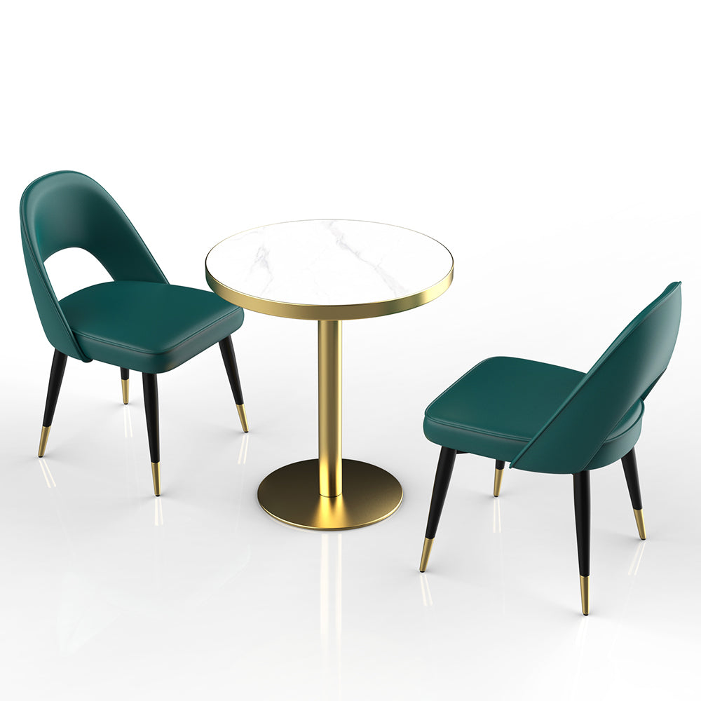HUALIN Restaurant luxury sintered stone marble dining table chairs comfortable booths, material size color batch customization
