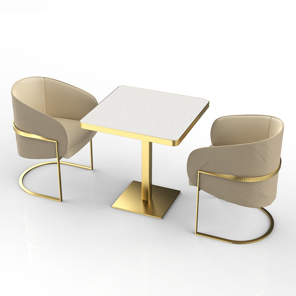 HUALIN Restaurant luxury sintered stone dining table with comfortable chairs, customizable material, color and size