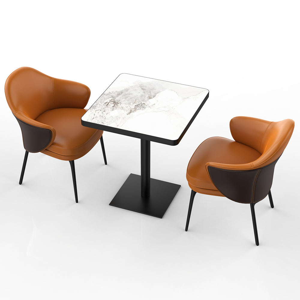 HUALIN Restaurant luxury sintered stone ceramic dining table with comfortable chair