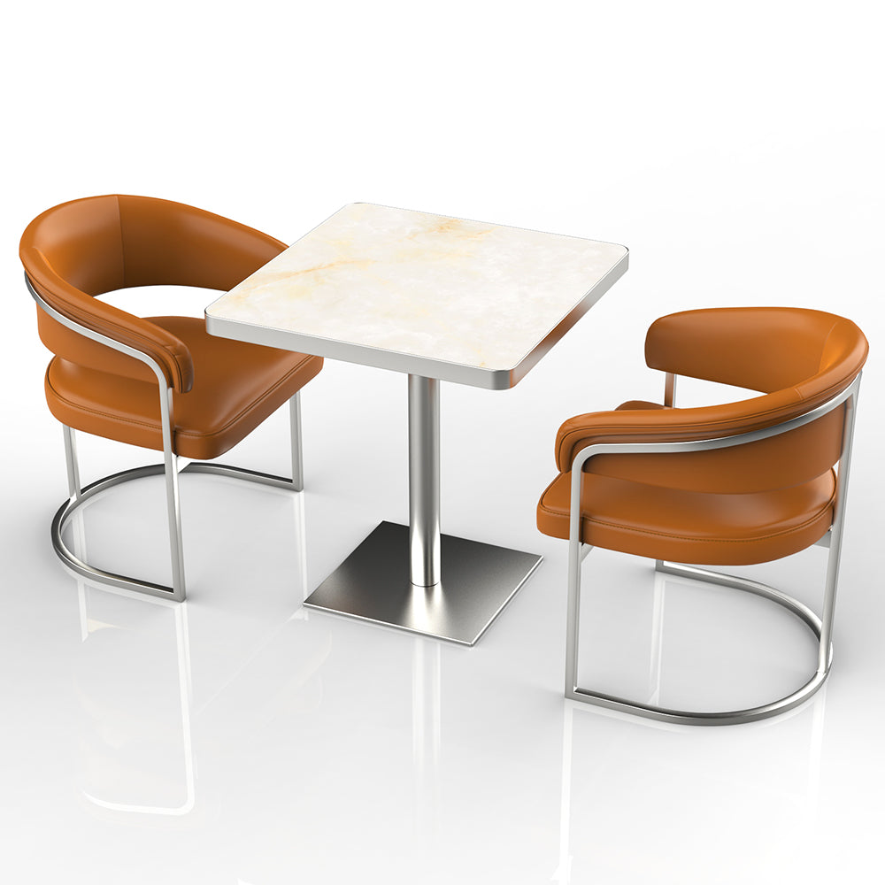 HUALIN Restaurant luxury sintered stone dining table with comfortable chairs, customizable material, color and size