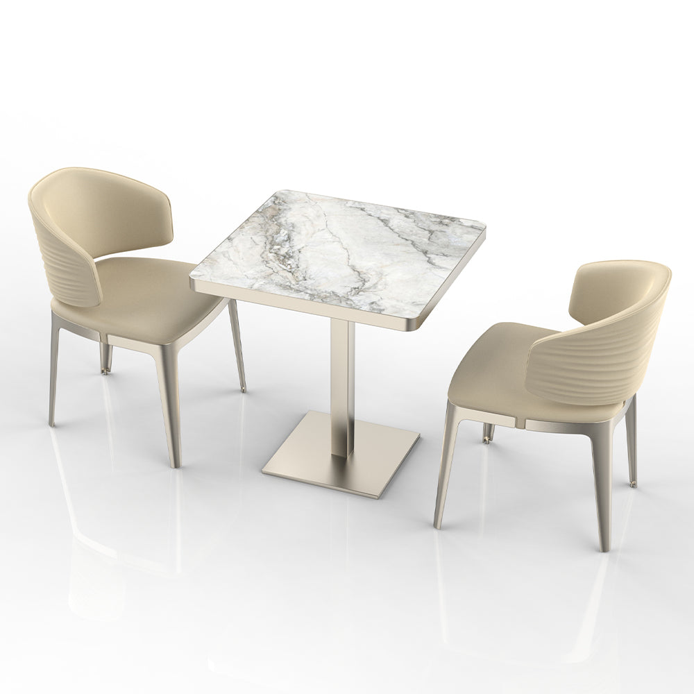 HUALIN Restaurant luxury sintered stone dining table with comfortable chairs, customizable material, color and size