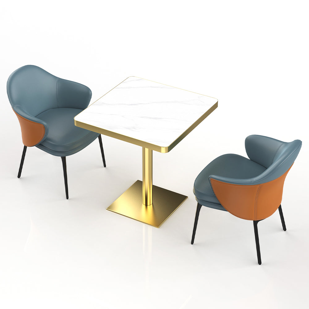HUALIN Restaurant Luxury Sintered Stone Ceramic Dining Table And Chair Comfortable Booth
