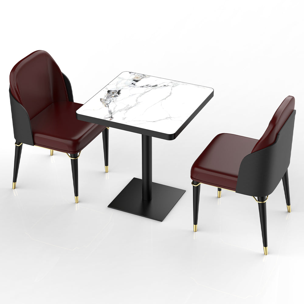 HUALIN Restaurant luxury sintered stone dining table with comfortable chairs, customizable material, color and size