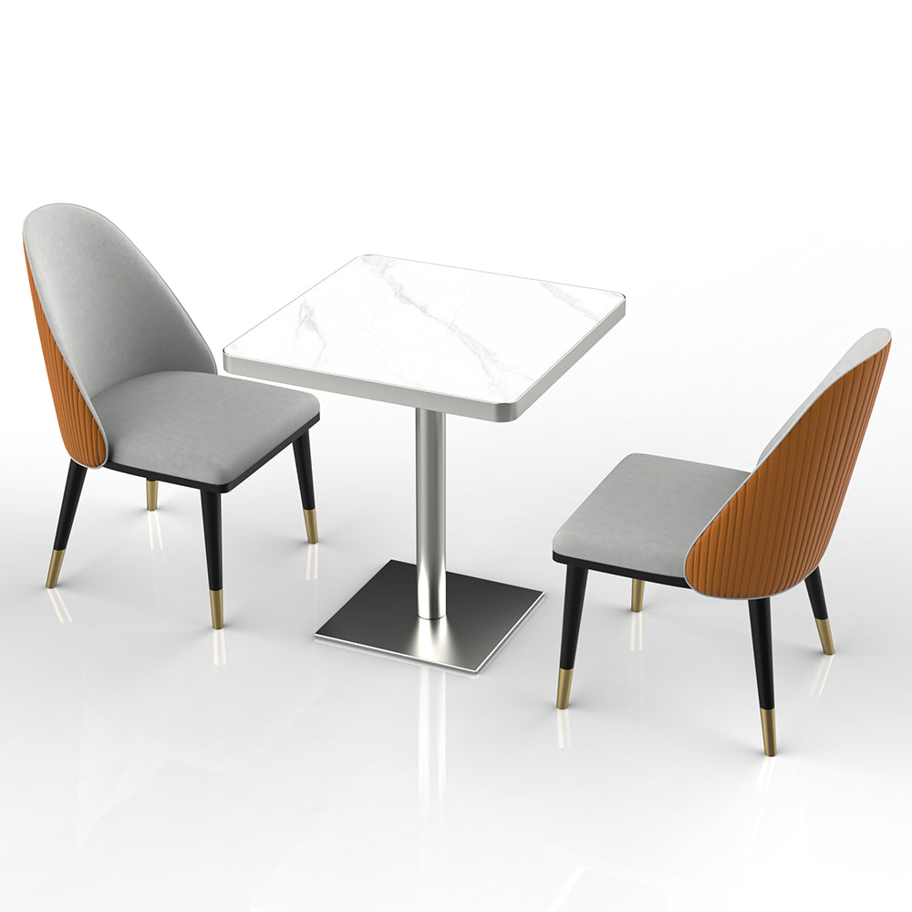 HUALIN Restaurant luxury sintered stone marble dining table chairs comfortable booths, material size color batch customization