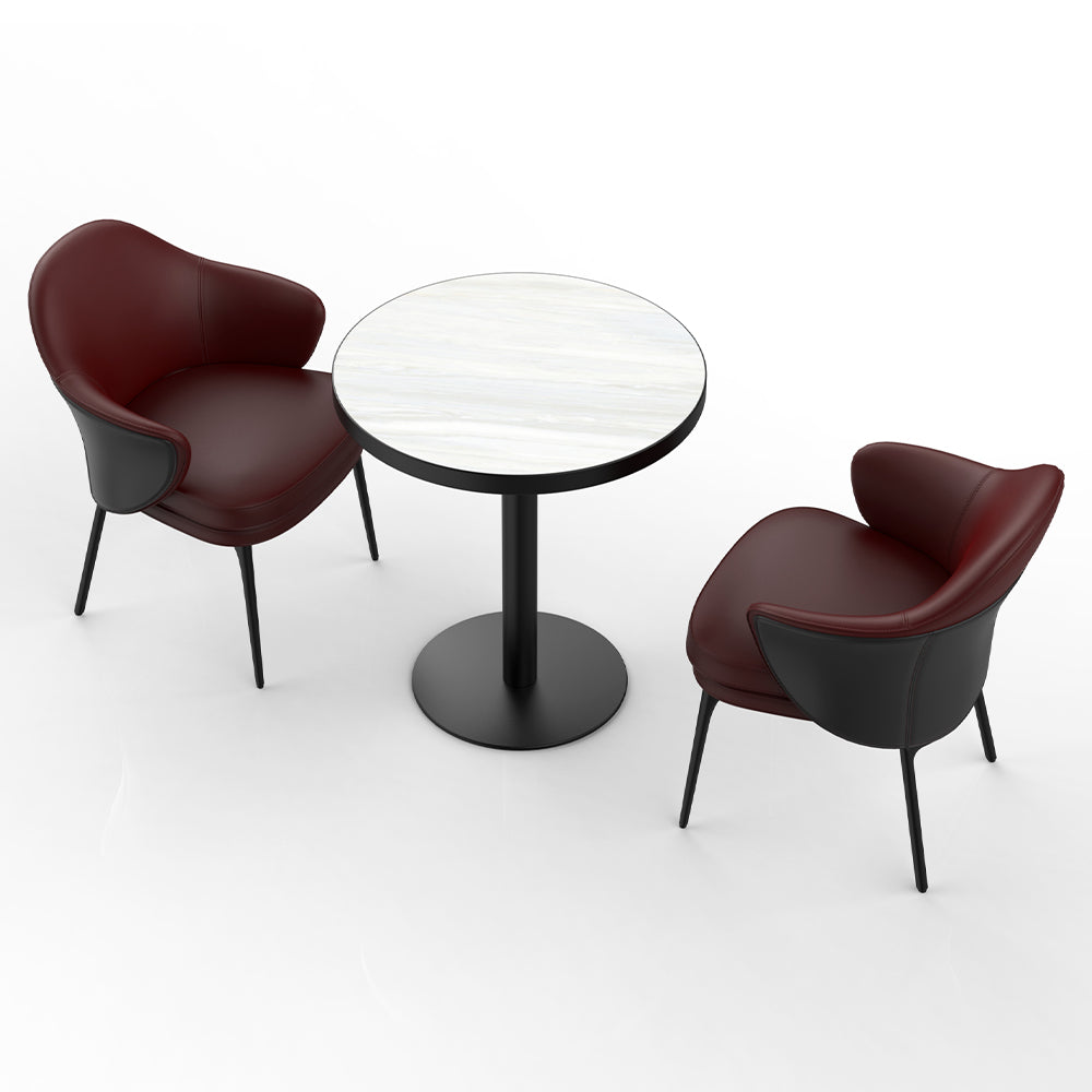 HUALIN Restaurant Luxury Sintered Stone Ceramic Dining Table And Chair Comfortable Booth