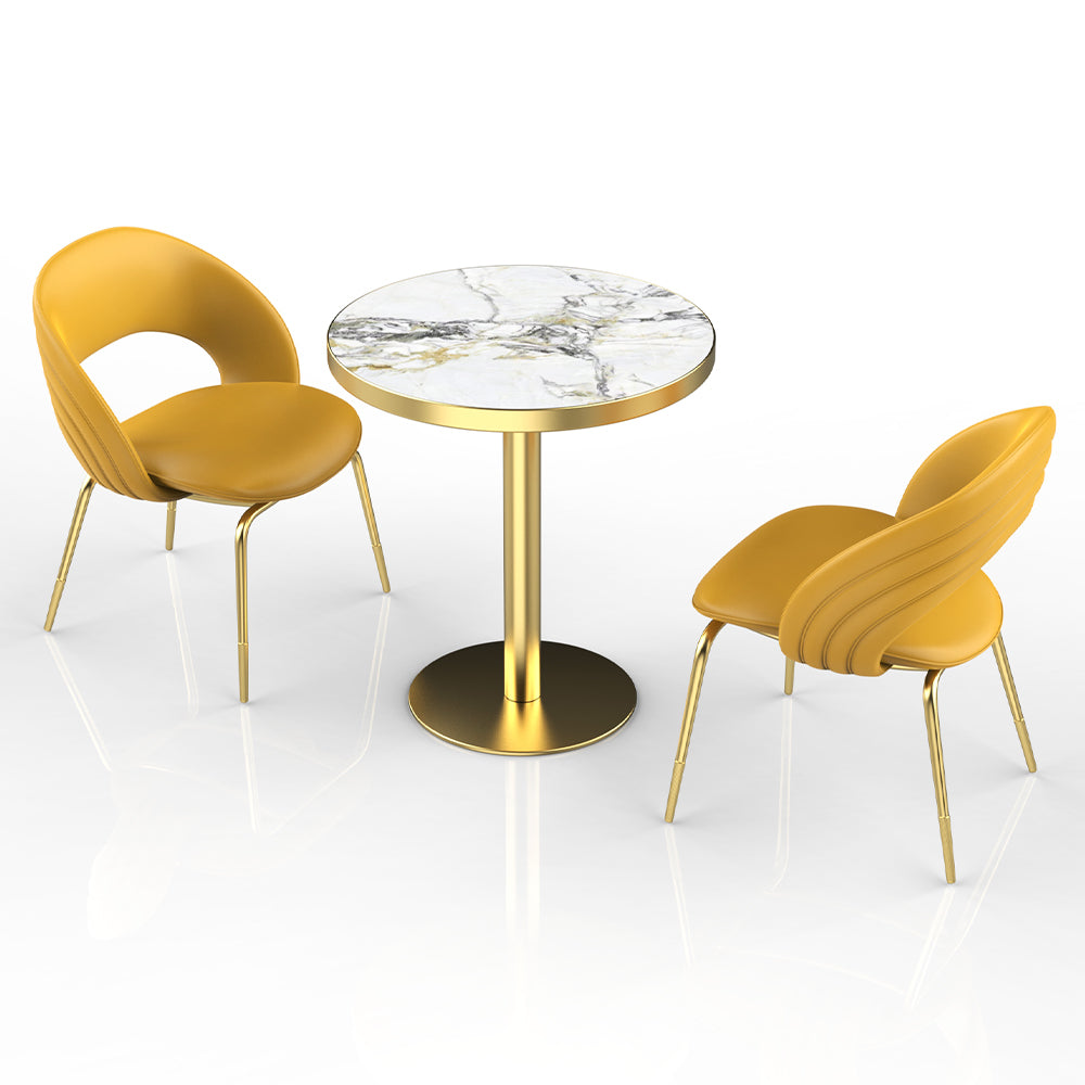 HUALIN Restaurant Luxury Sintered Stone Ceramic Dining Table And Chair Comfortable Booth