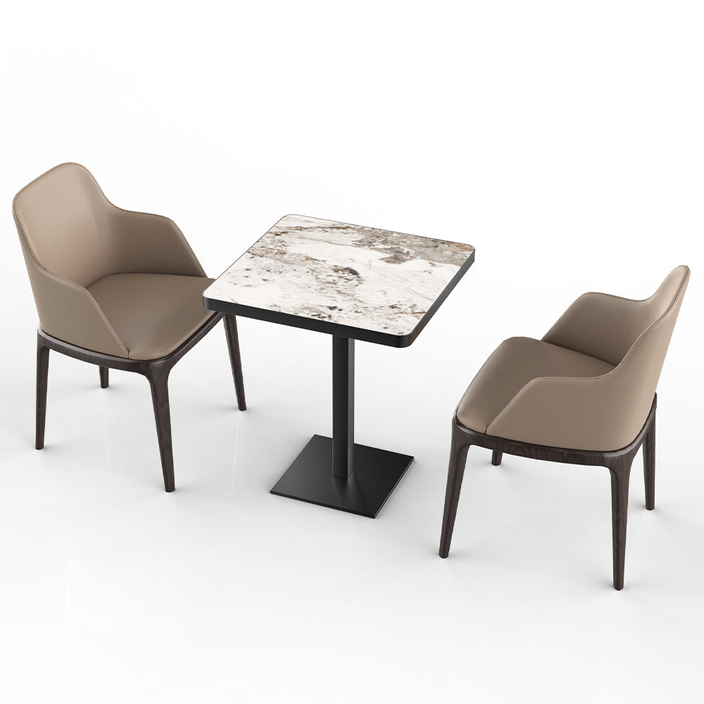 HUALIN Restaurant luxury sintered stone ceramic dining table with comfortable chair