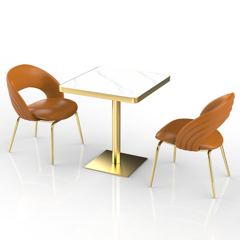 HUALIN Restaurant Luxury Sintered Stone Ceramic Dining Table And Chair Comfortable Booth