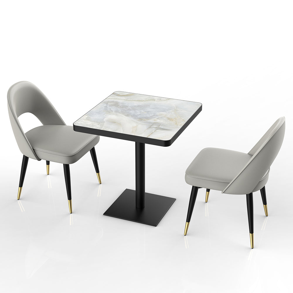 HUALIN Restaurant luxury sintered stone marble dining table chairs comfortable booths, material size color batch customization