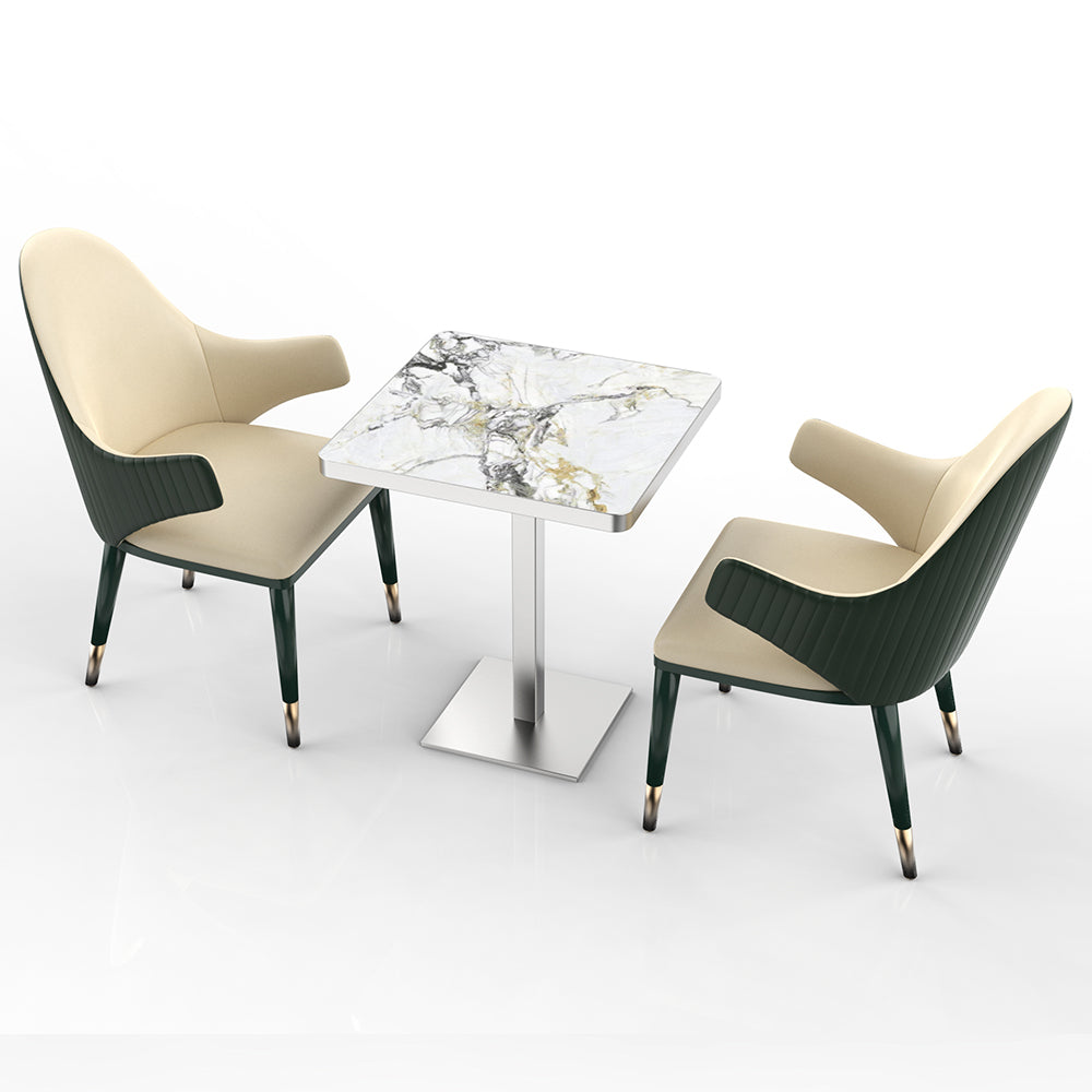 HUALIN Restaurant luxury sintered stone dining table with comfortable chairs, customizable material, color and size