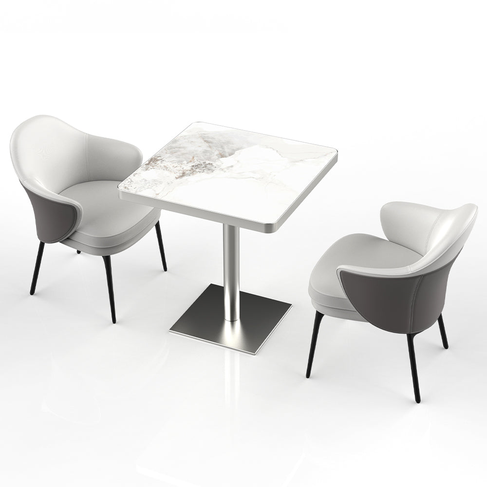 HUALIN Restaurant Luxury Sintered Stone Ceramic Dining Table And Chair Comfortable Booth