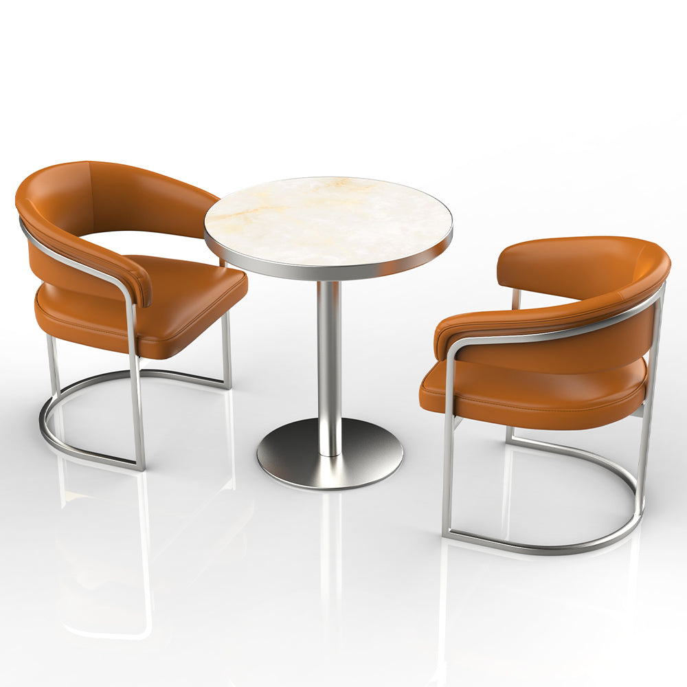 HUALIN Restaurant luxury sintered stone dining table with comfortable chairs, customizable material, color and size