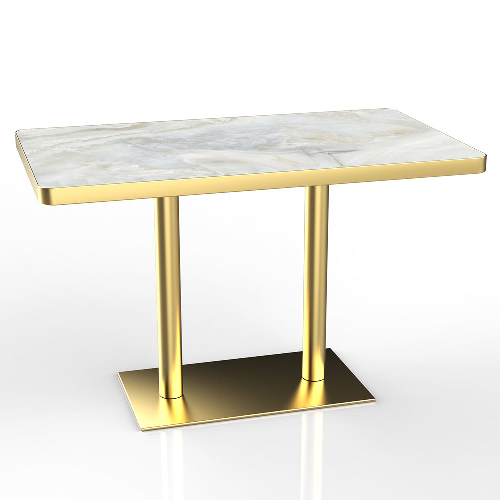 HUALIN Restaurant Luxury Sintered Stone Ceramic Dining Table And Chair Comfortable Booth