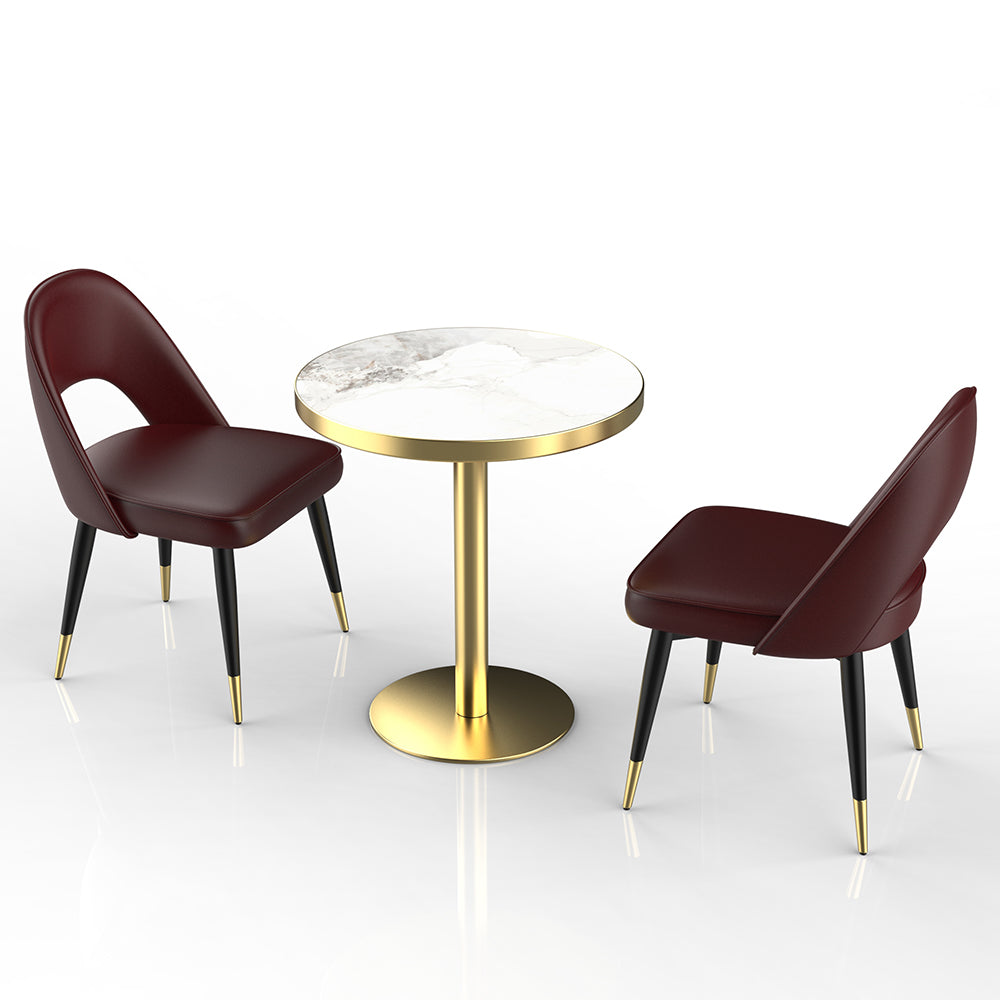 HUALIN Restaurant luxury sintered stone marble dining table chairs comfortable booths, material size color batch customization