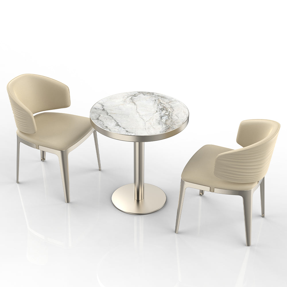 HUALIN Restaurant luxury sintered stone dining table with comfortable chairs, customizable material, color and size