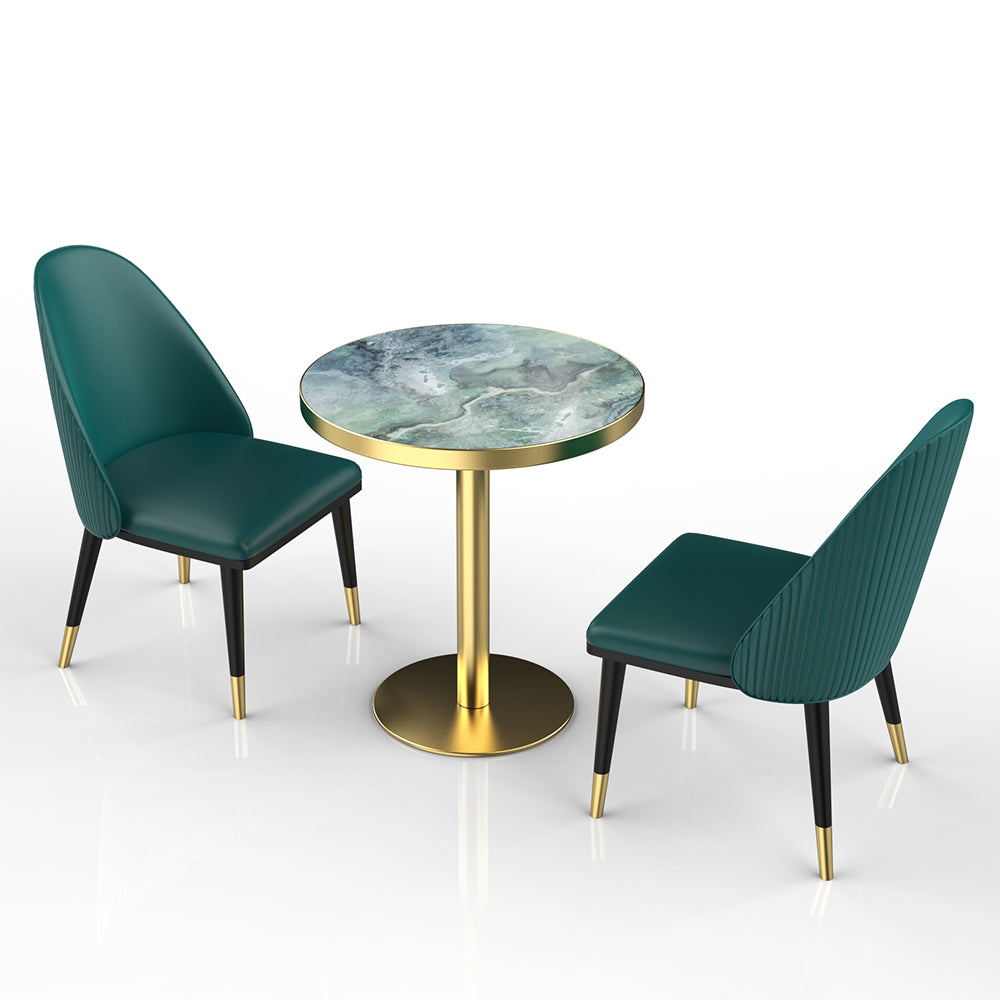 HUALIN Restaurant Luxury Sintered Stone Ceramic Dining Table And Chair Comfortable Booth